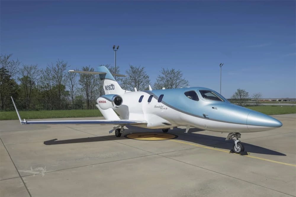 A light private jet on the tarmac